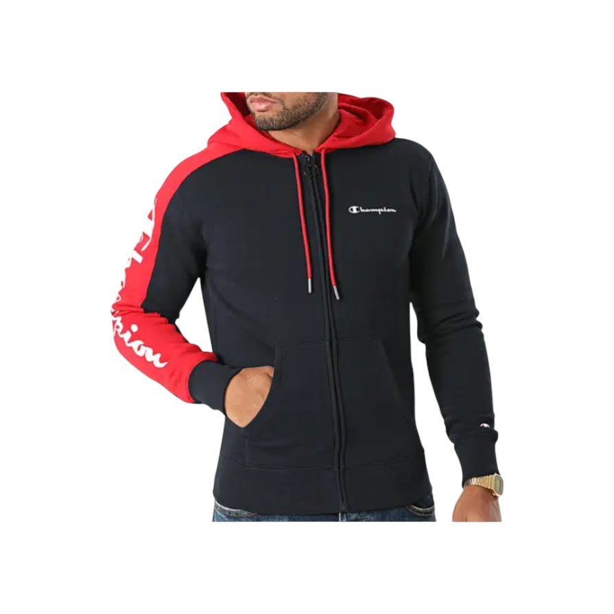 CHAMPION - Hooded Full Zip NNY/HTR
